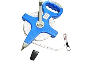 Open Reel Fiberglass Tape Measure 165 ft 50 Meters Inch and Metric Scale Impact Resistant Shell