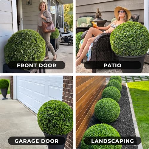 365 Curb Appeal 23" XL Topiary Balls (Better Than A Boxwood, 2 Topiary Balls (4 Halves))