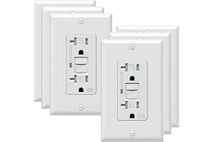 WEBANG 20 Amp GFCI Outlet, Tamper Resistant/Weather Resistant(WR) Receptacle, Self-Test Ground Fault Circuit Interrupter with LED Indicator, Wall Plates and Screws Included, UL Listed, White, 6 Pack