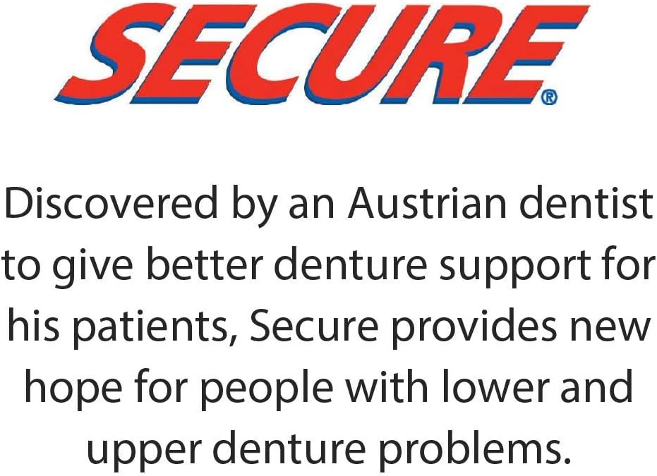 Secure Sensitive Gums Waterproof Denture Adhesive Zinc Free with Aloe Vera & Myrrh - Extra Strong 12 Hour Hold - 1.4 oz (Pack of 3): Health & Personal Care