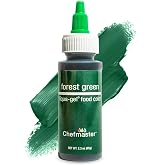 Chefmaster Forest Green Liqua-Gel&reg; Food Coloring | Vibrant Color | Professional-Grade Dye for Icing, Frosting, Fondant | Baking &amp; Decorating | Fade-Resistant | Easy-to-Use | Made in USA | 2.3 oz