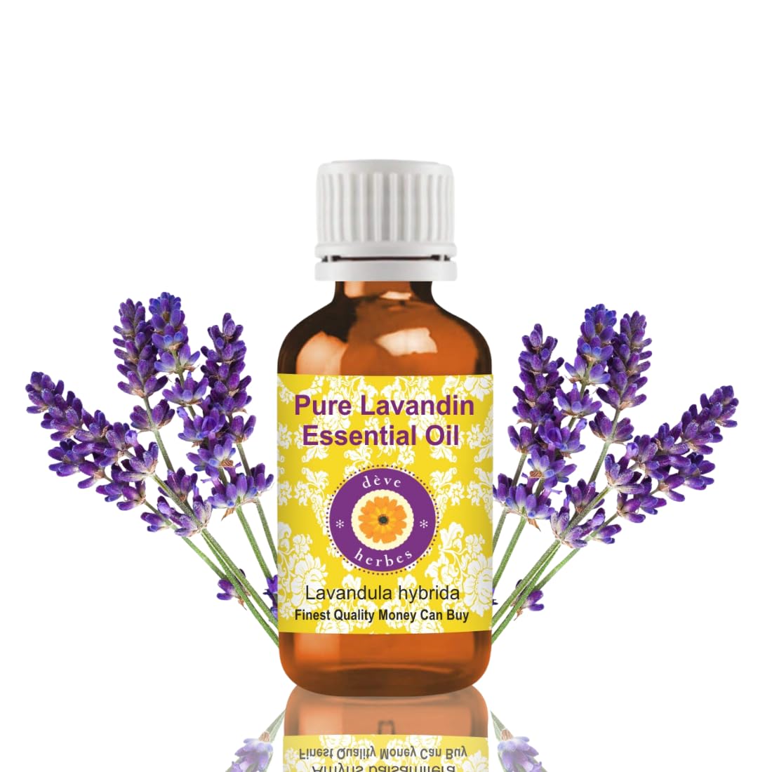 Deve Herbes Pure Lavandin Essential Oil (Lavandula hybrida) Non-Sticky | Non-Greasy | for Aromatherapy, Massage & DIY Use | Steam Distilled 15ml