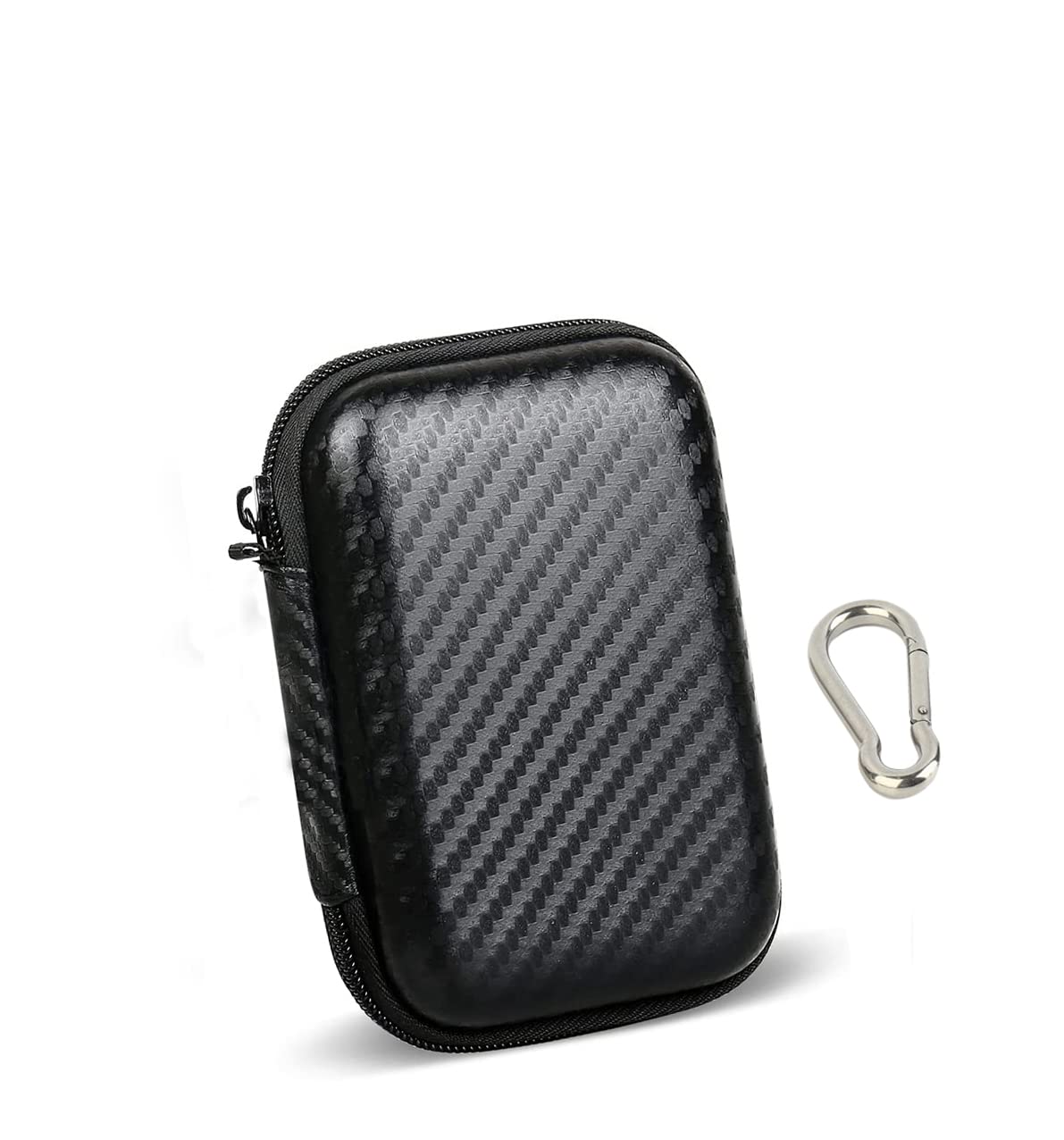 Portable Cable Case, Earphone Cable Storage Bag with Carabiner, Shock and Drop Resistant Hard EVA Protective Organizer for MP3, Charger Cable and Plug (Small)