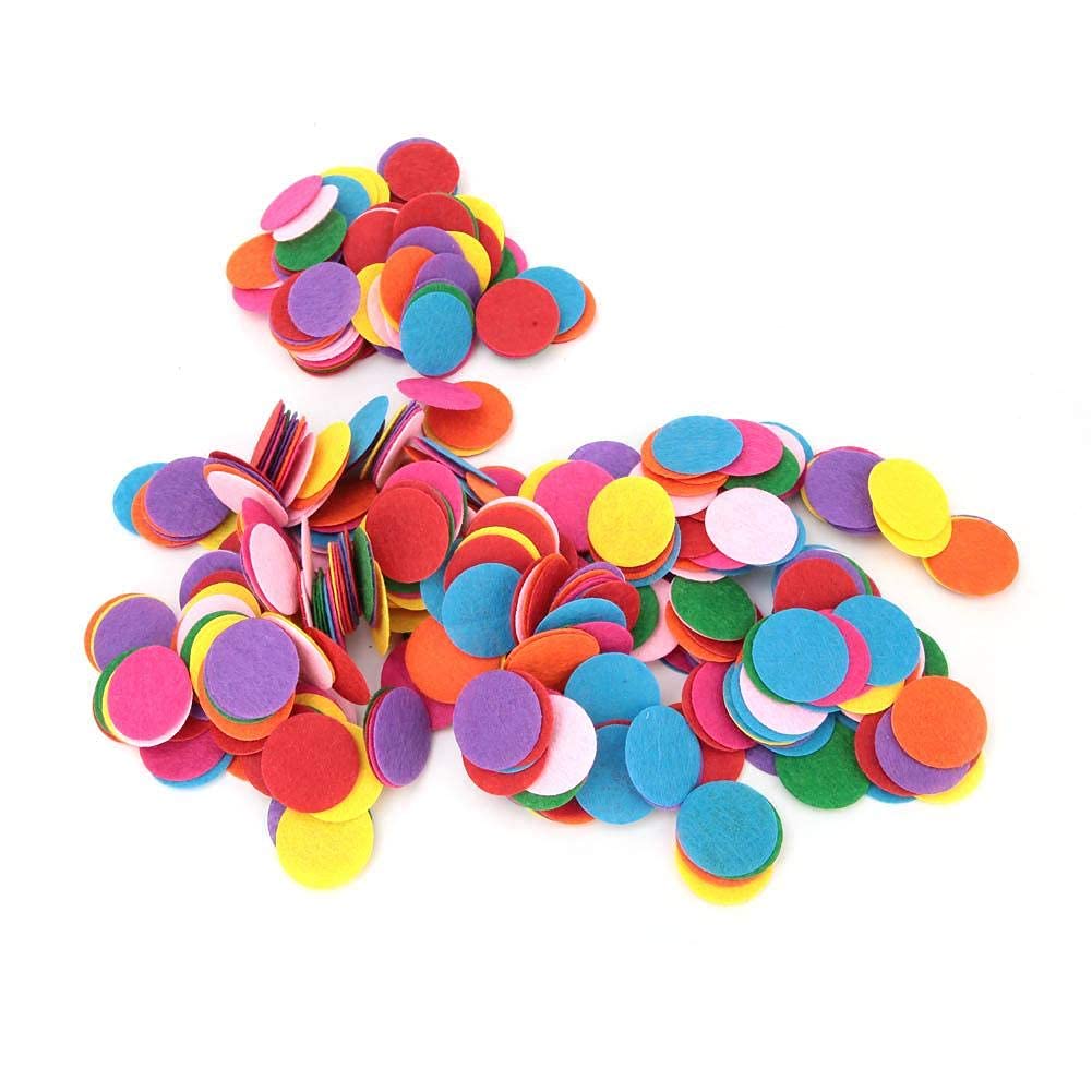 HERCHR Felt Circle Multicolor 500Pcs Felt Pads Circles Round 40mm Round Replacement Refill Pads Mixed Colors,Mixed Color for DIY and Sewing for Decoration