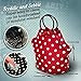 Freddie and Sebbie Lunch Bag - Fashionable Reusable Insulated Large Red Neoprene Lunch Box - Luxury Lunch Bags Boxes For Women, Adults, Kids, Girls, and Teen Girls