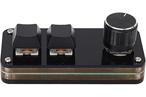 Yoidesu Programmable Macro Keyboard, Sayo Device 2 Key 1 Knob Wired Mechanical Keyboard with Blue Switch, Hot Swappable for O