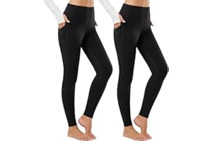baleaf Womens Fleece Lined Leggings Winter Warm Leggings for Women Thermal High Waisted Pocketed Workout Yoga Pants