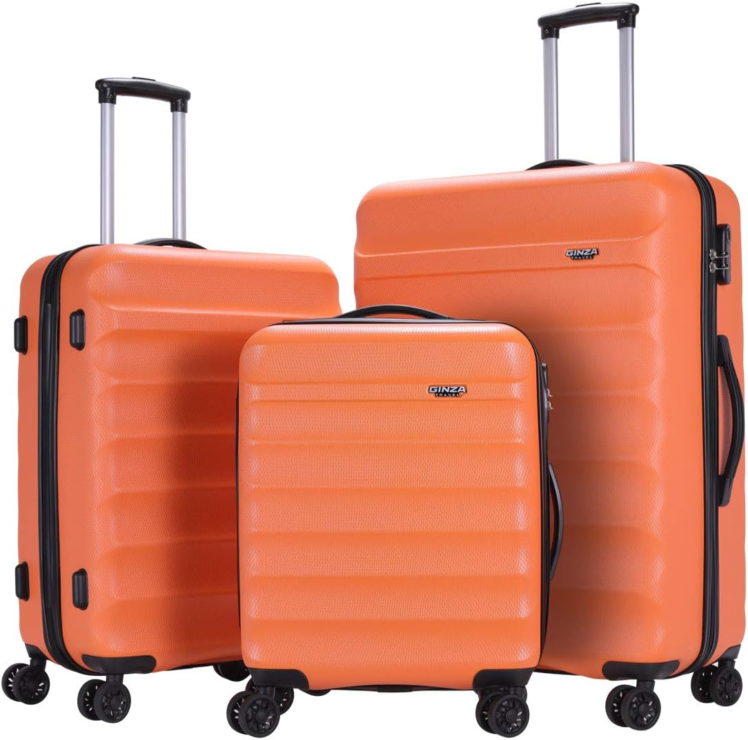 orange lightweight suitcase
