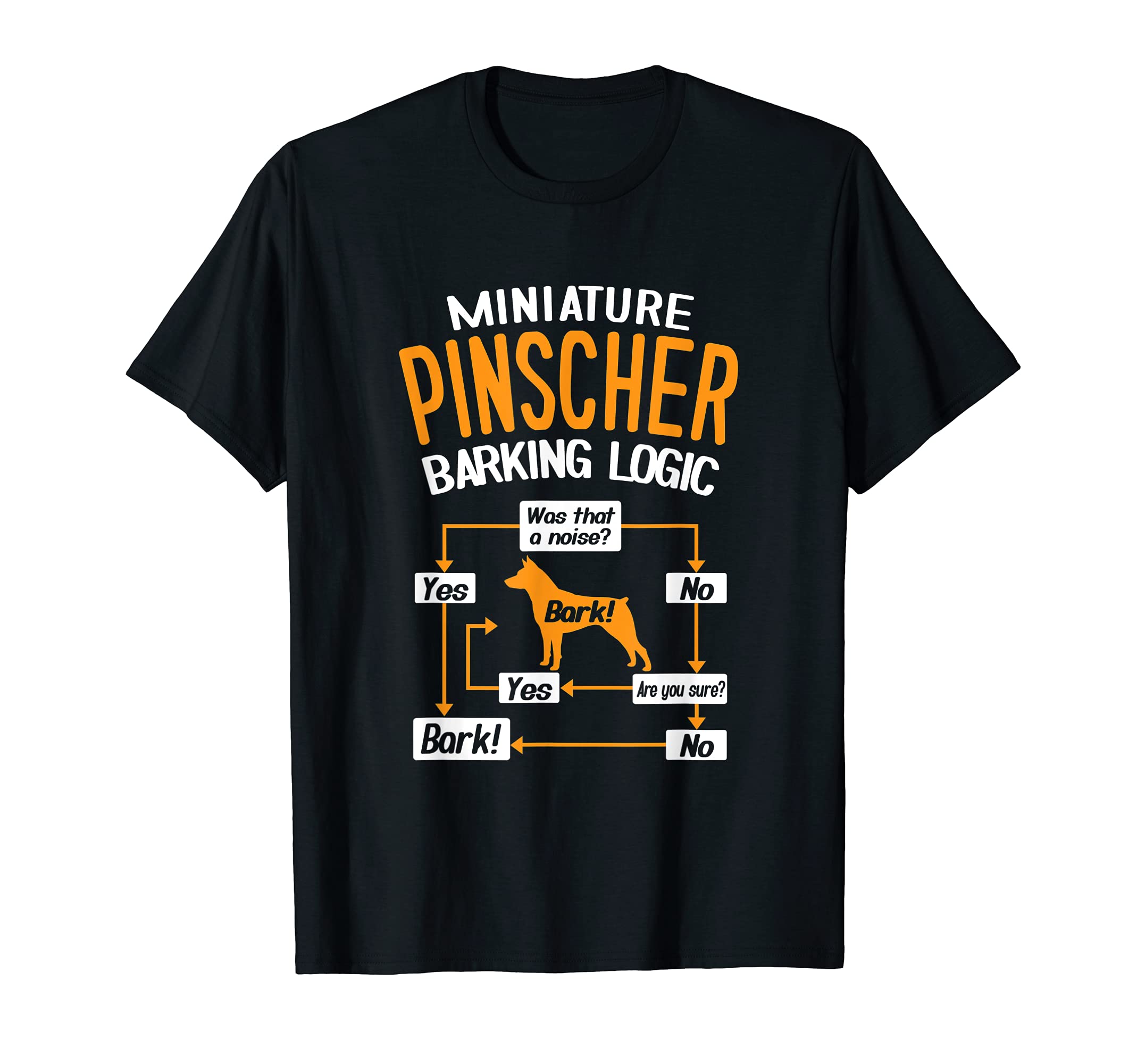 Miniature Pinscher Barking Logic Dog Lover T-Shirt