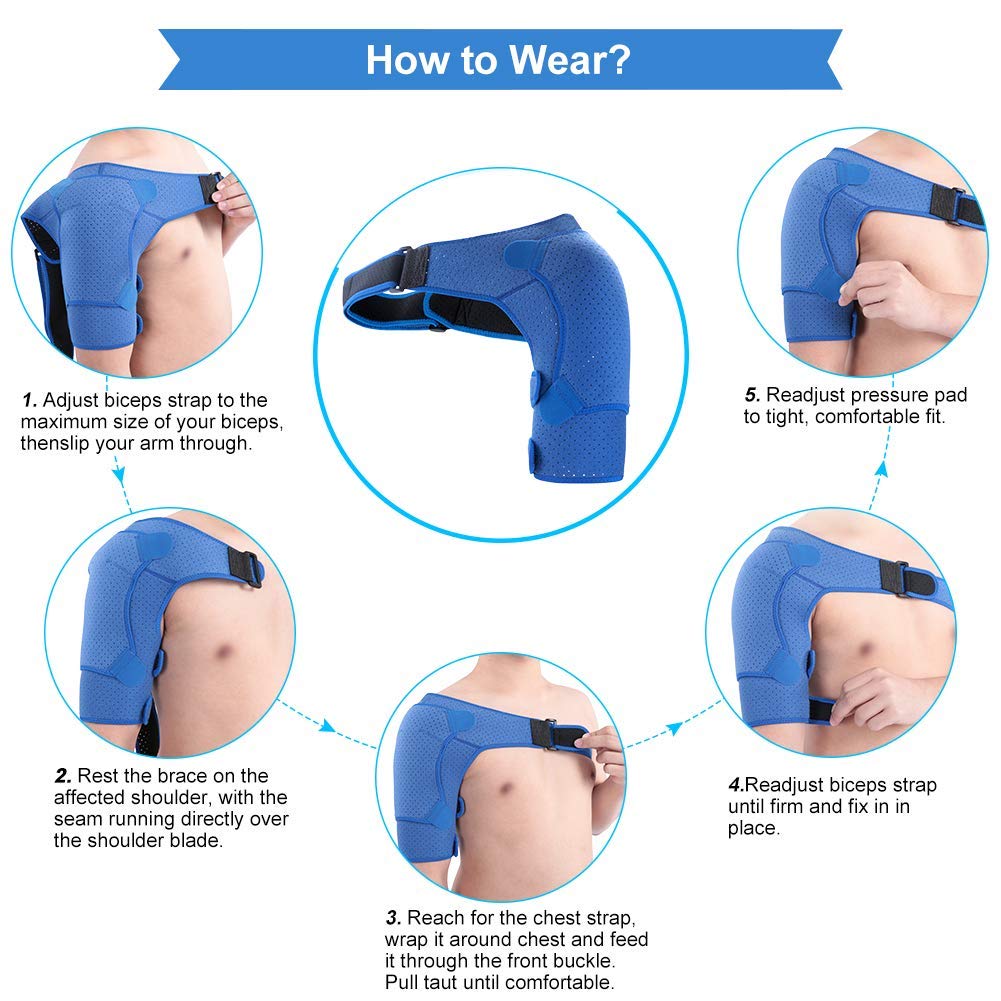 Shoulder Support Brace for Men and Women, Adjustable Neoprene