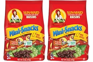 Sun-Maid California Dried Raisins Mini Snack Packs .5 oz boxes-6 ct (Pack of 2)