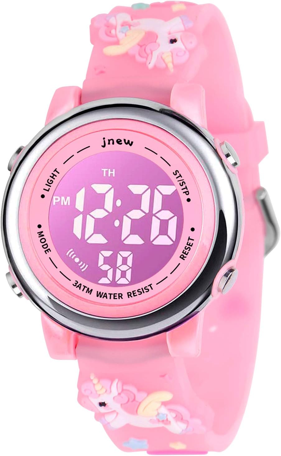 Kids Watch 3D Cartoon Toddler Wrist Digital Watch Waterproof 7 Color Lights with Alarm Stopwatch for 3-10 Year Boys Girls Little Child