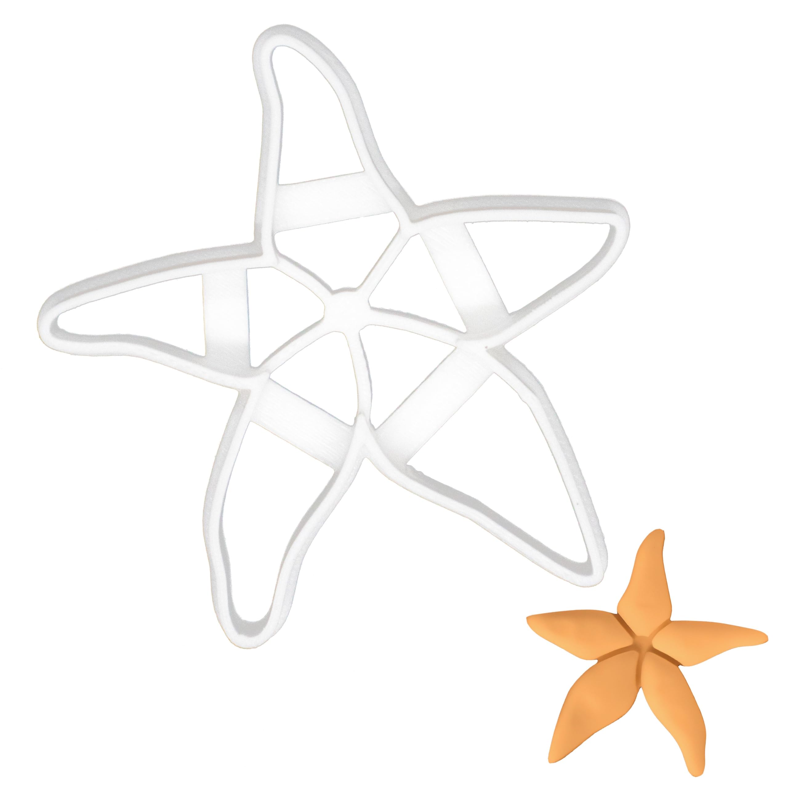 BAKERLOGY Starfish Cookie Cutter - Detailed Biscuit Cutter Design for Baking and Crafts, Ideal on Fondant, Dough, Clay
