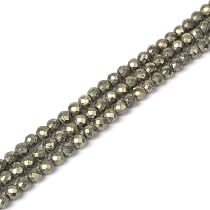 Perles Rondes à Facettes En Pyrite De Fer Naturelle - 3mm à 8mm Pour Bijoux
