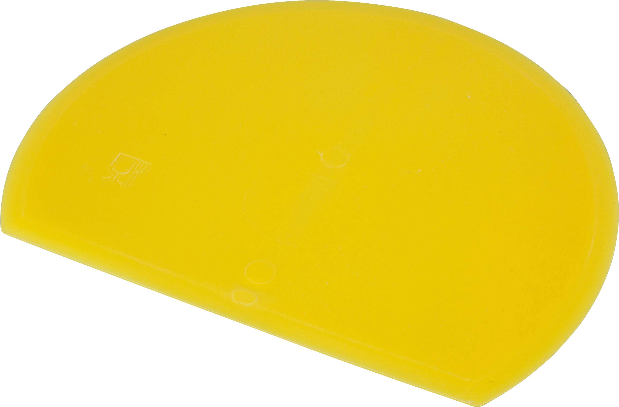 FBK 81916–4 Flexible Scraper, for Round Mass without Hole, 160 x 125 x 1.65 mm, Yellow