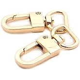 Swivel Snap Hook, 10 PCS Push Lobster Clasps Clips Bag Charm for Replacement Craft Lanyard Purse Making (Gold,5/9")