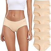 coskefy Womens Underwear Cotton Hipster Panties Low Rise Breathable Ladies Bikini Undies 6 Packs