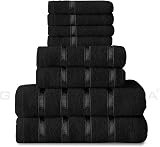 GC GAVENO CAVAILIA 8 Piece Towel Bale Set 450 GSM Black Cotton Towels view 7