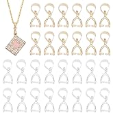 UNICRAFTALE About 60Pcs 2 Colors Snap On Bails Charm Ice Pick Pinch Bails Connectors Metal Pendant Clasp Pin Dangle Charm Connectors Clasp for DIY Necklace Charm Jewelry Making