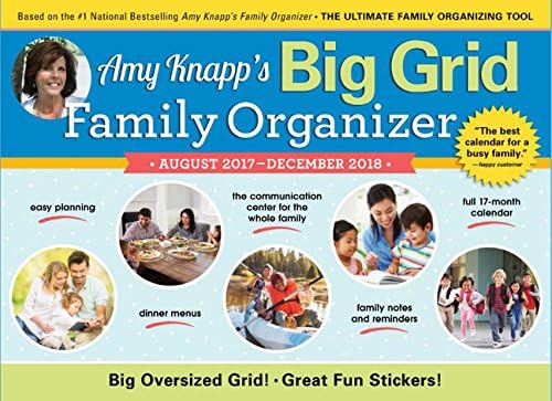 2018 Amy Knapp Big Grid Wall Calendar: August 2017-December 2018