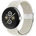 BandRain Stretchy Braided Bands Compatible with Google Pixel Watch 3 Band 41mm/Pixel Watch 2 Band/Google Pixel Watch Band - Upgraded Connector - Elastic Nylon Breathable Sport Straps for Women Men