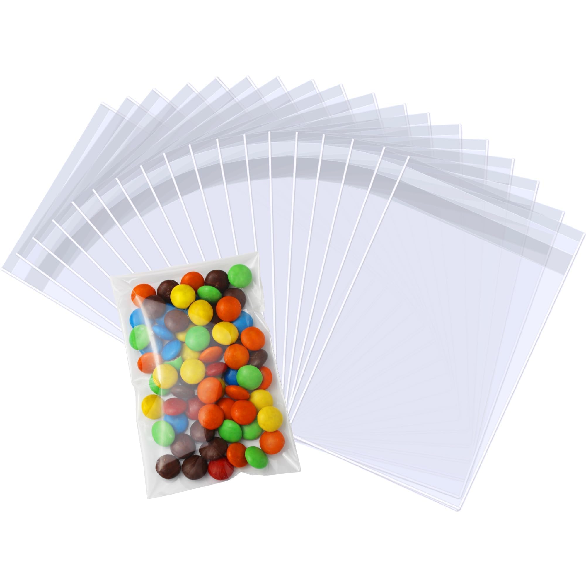 Photo 1 of PigPotParty 3''x 5" Clear Plastic Cellophane Gift Wrap Bags, 100 Pcs Small Self Sealing Cookie Bags for Gift, Party favor, Candy, Treat, Goodies, Snack, Self Adhesive Resealable