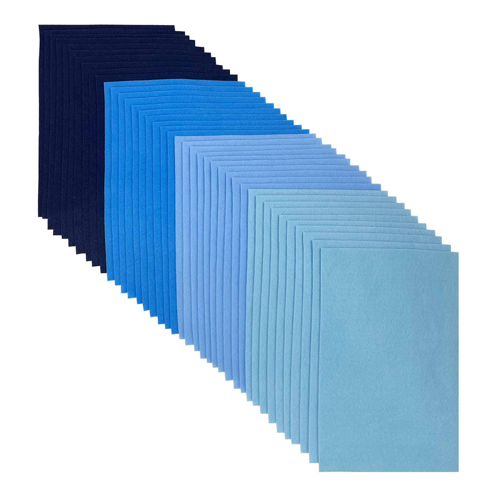 Jtnohx Craft Felt Fabric, 20x30cm Felted Sheets for Crafts, 4 Colours 40 Pieces Colour Felt Sheets for DIY Decorations and Party Projects(Blue Series)