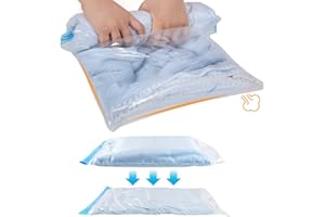 Dntorx 12 Pack Travel Compression Bags, 40x60cm Medium Vacuum Bags for Travel, Space Saving Bags for Suitcases, Travel Essentials No Vacuum Needed, Travel Accessories for Packing