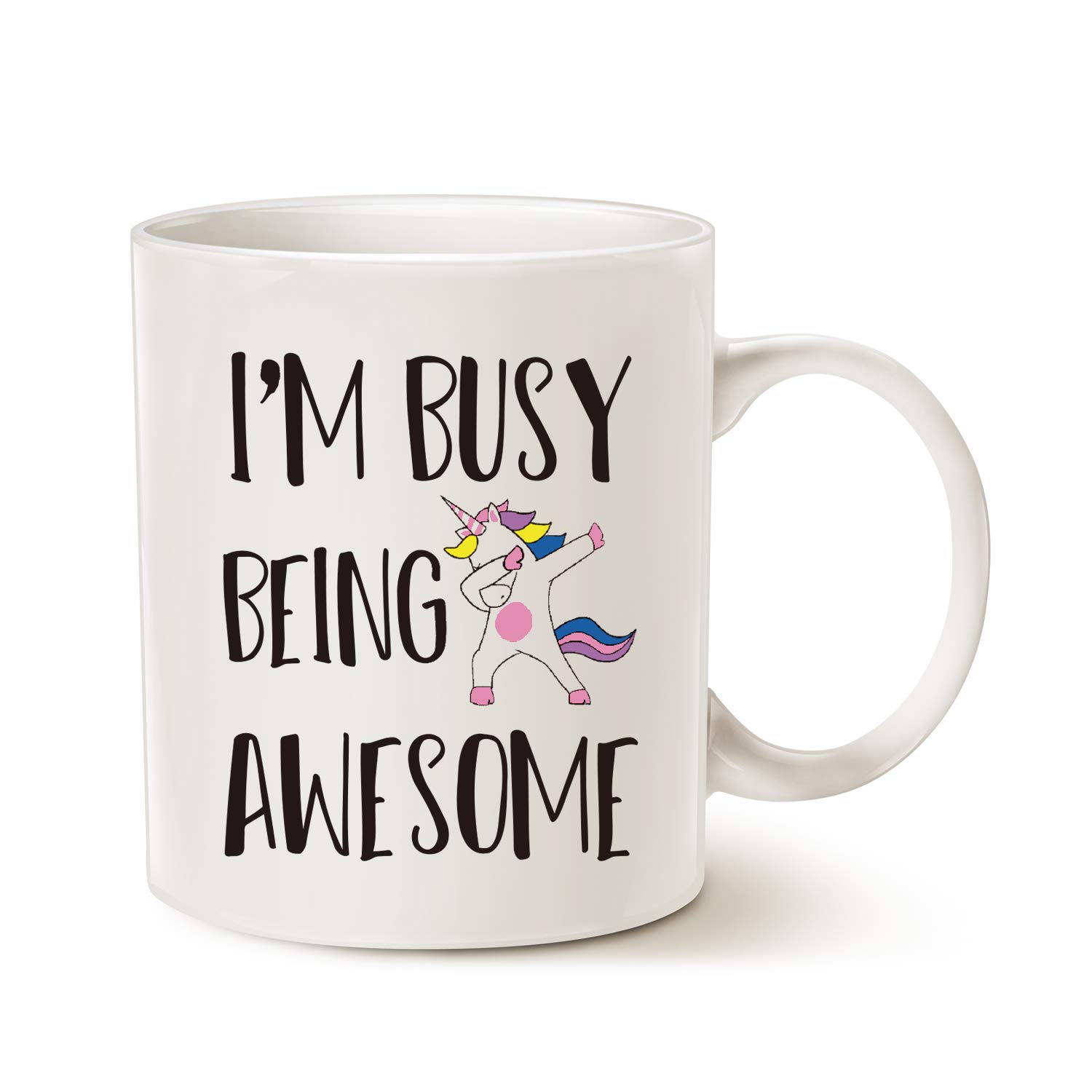 This Funny Quote Saying Coffee Mug Christmas Gifts, I'm Busy Being Awesome Birthday Gift Ideas for Friend Brother Cup, White 11 Oz