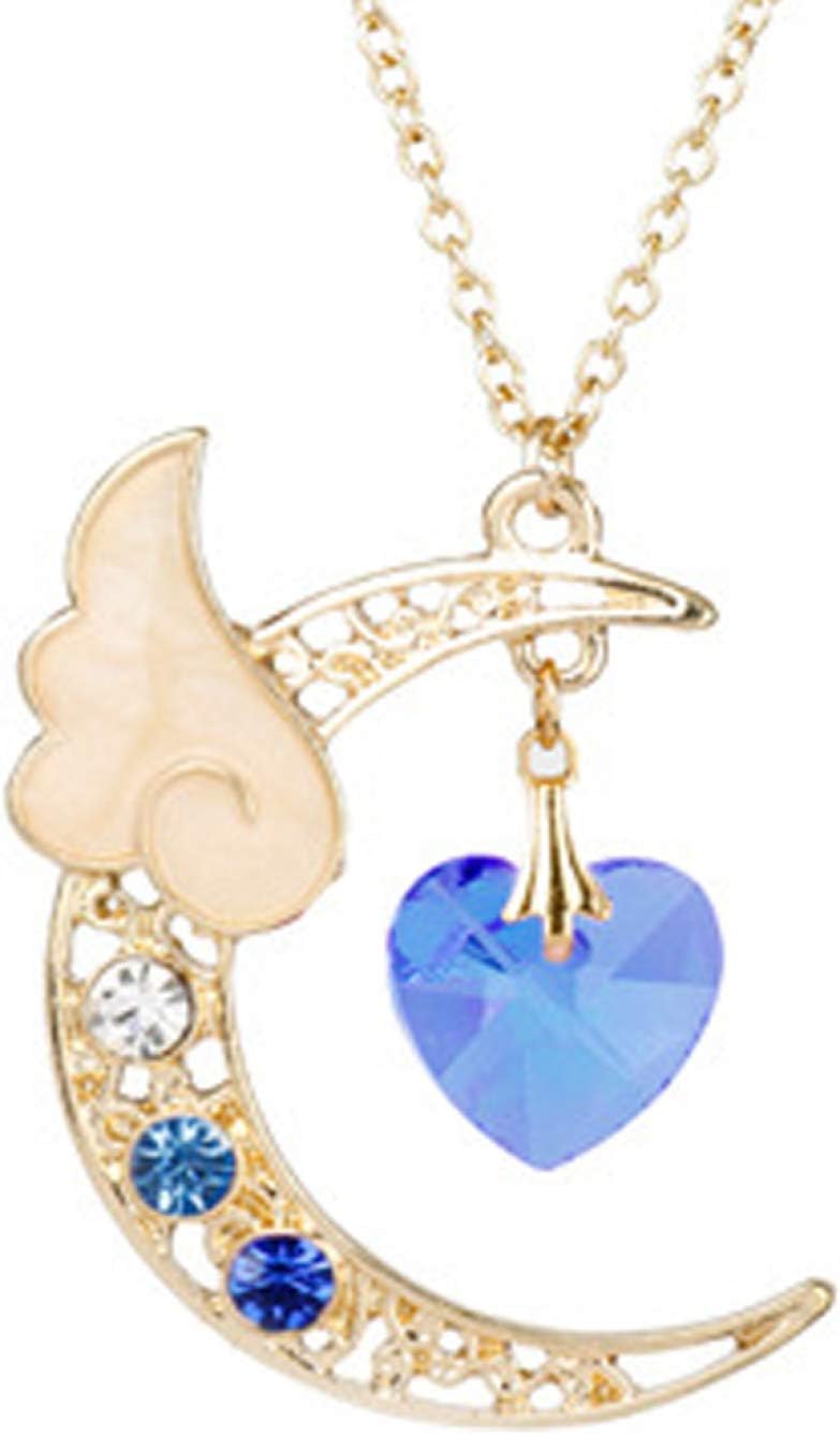 Excellent Girls' Sailor Moon Necklace Pendant Jewellery Women's Birthday Gift Necklace(None Blue Peach Heart)