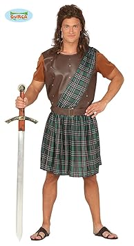 Schottenkostüm für Herren Schotte Kostüm Schottenrock Kostüm Gr. M - L, Größe:L