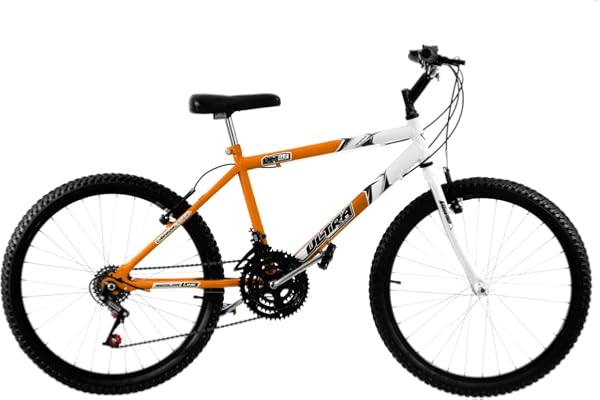 Bicicleta de Passeio Ultra Bikes Esporte Bicolor Aro 24 Reforçada Freio V-Brake,18 Marchas Laranja/Branco Bicicleta de Passeio Ultra Bikes Esporte Bicolor Aro 24 Reforçada Freio V-Brake,18 Marchas Laranja/Branco