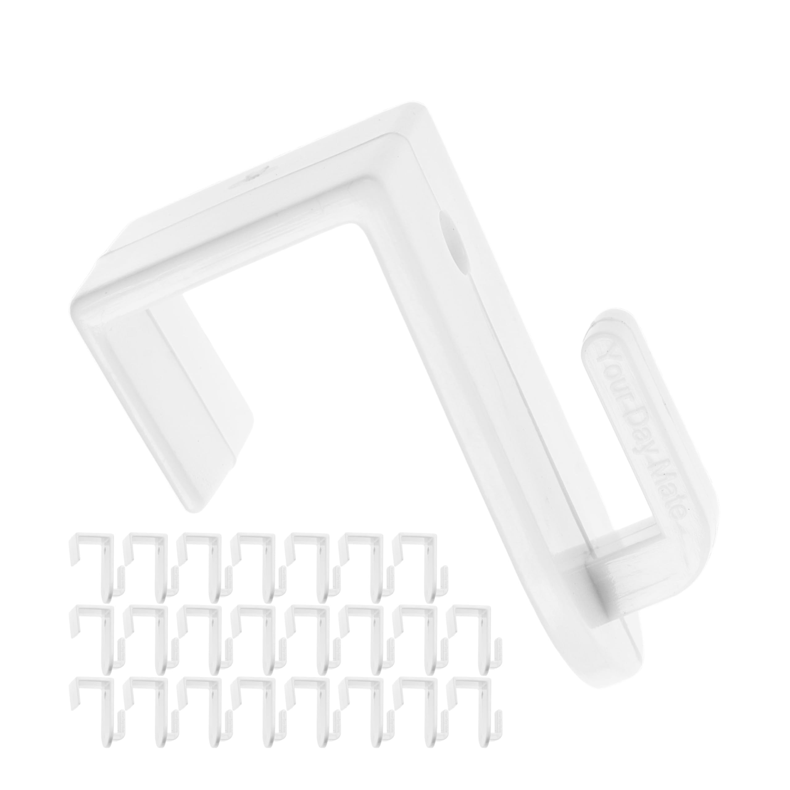 Window hooks for hanging, 24 pcs, in White, decorative hooks for 0.47 to 0.67" sash thickness, door hooks without gluing and drilling, window clip for fairy lights, decorative pendant, door wreath