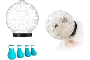 Augegel Cat Muzzle and Boots, Adjustable Headgear for Grooming, Breathable Hood Face Mask for Shaving Head Bubble Cover, Anti Bite Helmet Cat Holder for Bathing