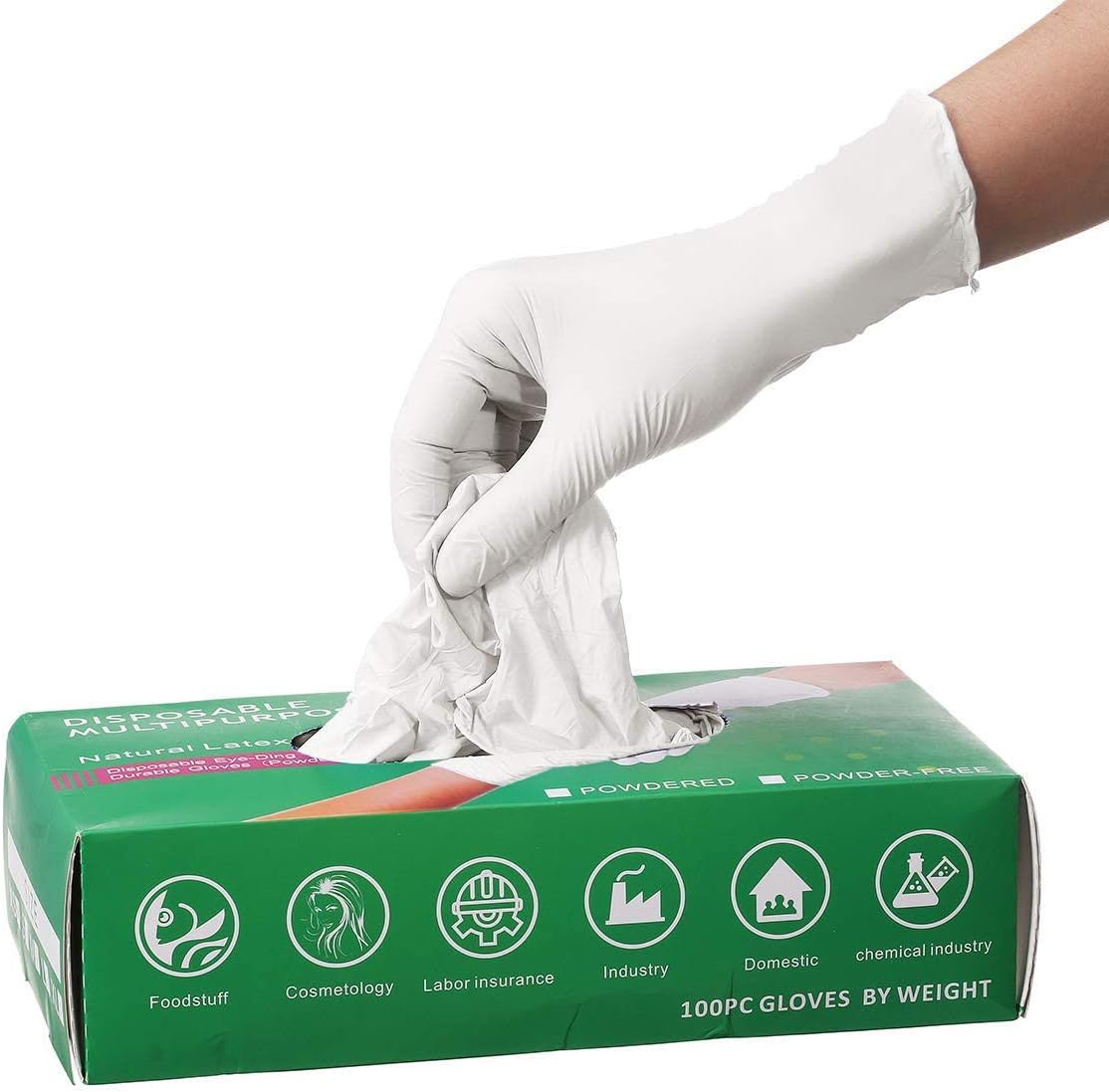 Nitrile Gloves, 100 pcs Disposble Gloves, Powder Free, Uniglove Tattoo Spa Salon Dental (L)