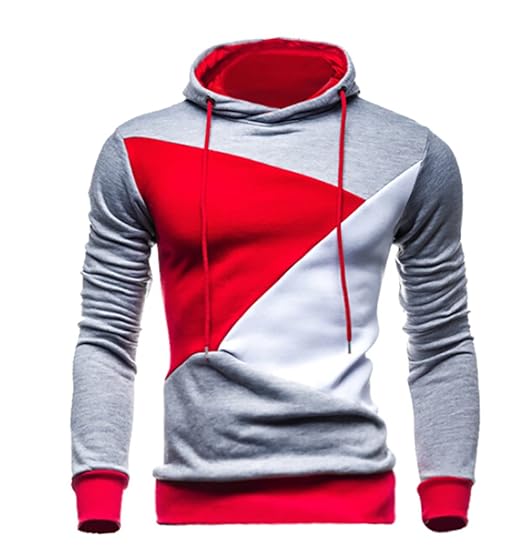 Next Class Men's Hooded Pullover Fleece Sweatshirt US L(Asian Tag size XXL) Light Gray