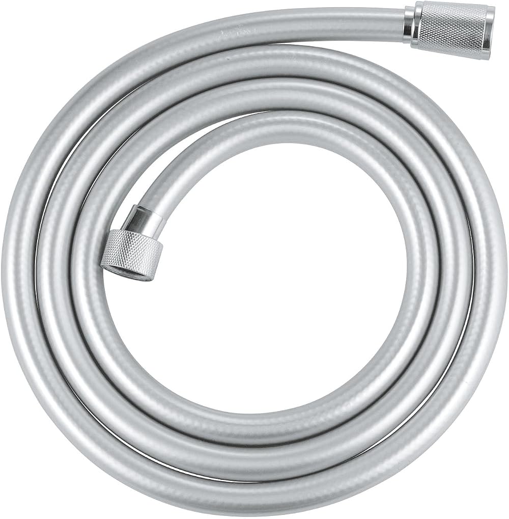 GROHE VitalioFlex Silver Smooth Shower Hose 1.75m TwistStop G1/2 Chrome