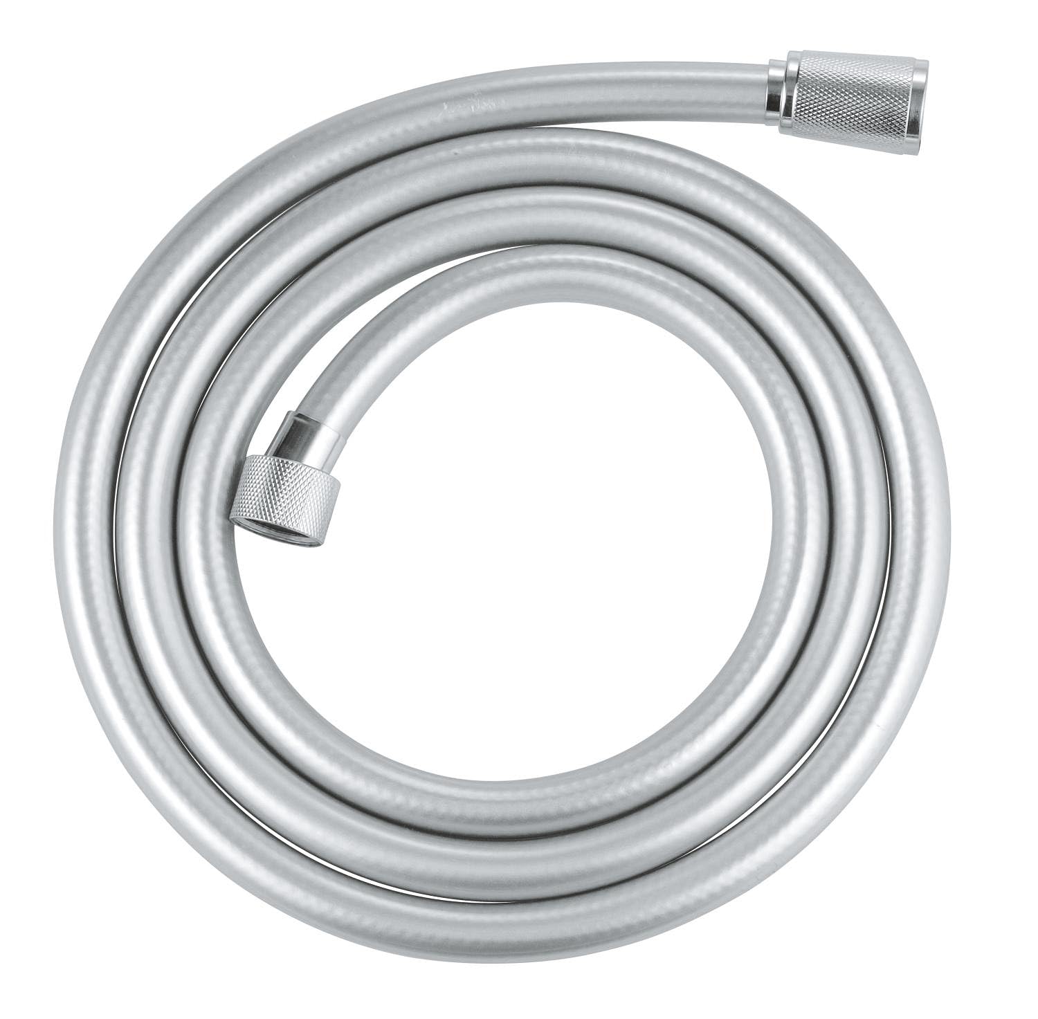 GROHE VitalioFlex Silver TwistStop - Smooth Shower Hose 1.75 m, (Tensile Strength 50 kg, Pressure Resistance Up to 5 Bar, Heat Resistance 70°C, Universal Connection G 1/2'' x 1/2''), Chrome, 27506001