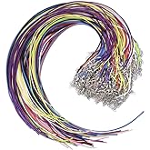 Selizo 100Pcs Necklace Cord String with Clasp Bulk for Jewelry Making and Bracelet, Multicolor