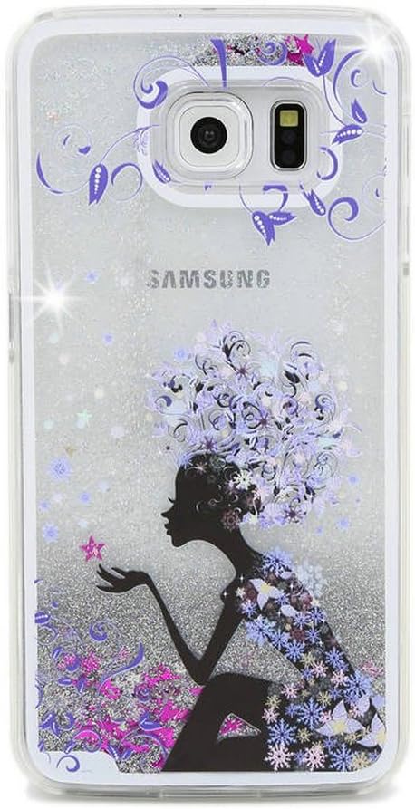 Galaxy S8 Quicksand Liquid Case, MACBOU Creative Bling Shine Glitter Sparkle Liquid Cute Flowing Floating Moving Sand Case for Samsung Galaxy S8 (Floral Fairy)