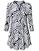 Timeson Women 3/4 Sleeve Tops, Ladies Floral Printed Tunic Shirts Cuffed Sleeve Notch Neck Blouse Multicolor Blue L