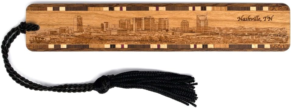 Amazon Com Nashville Tennessee Skyline Engraved Wooden Bookmark With Tassel Also Available Personalized Office Products