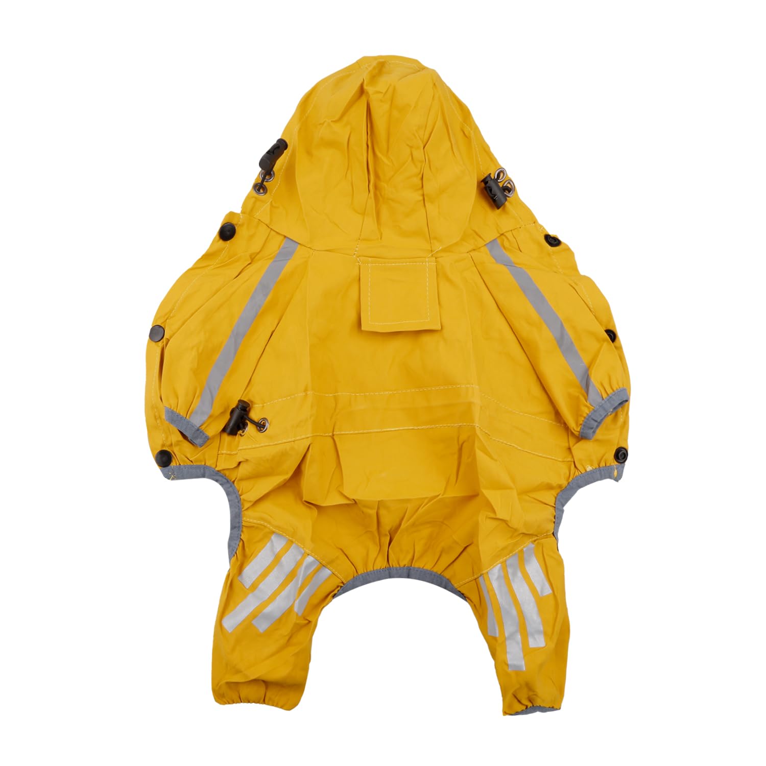 Rumyve Dog Raincoat, Adjustable Dog Rain Jacket with Reflective Strip Harness Holes, Light Waterproof Jacket, Puppy Rain Cover(L)