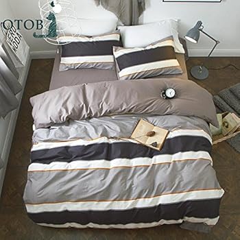 Amazon.com: YOUSA 3-Piece Striped Bedding Set Fashion Men