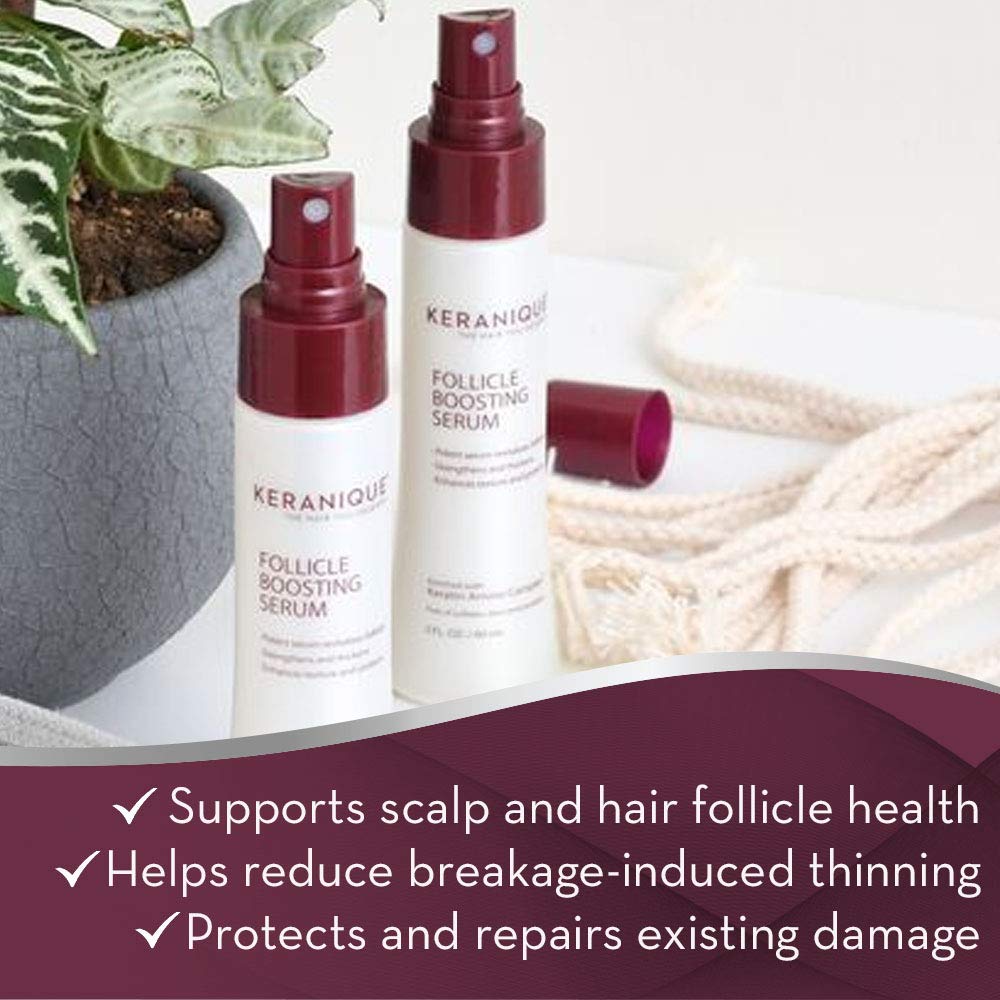 Keranique Follicle Boosting Serum, 2 Fl Oz – Keratin Amino Complex, Sulfate, Dyes And Parabens Free | Stimulates, Nourishes and Supports Scalp Hair Follicle Health | Repairs Existing Damage Hair : Hair Regrowth Treatments : Beauty