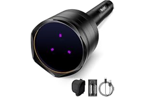 Morpilot 365nm Black Light UV Flashlight 30w, Professional Grade UV, 60ft Distance Rechargeable Black Light Flashlight for Professional Mineral and Antique Detection, Scorpion Search, etc