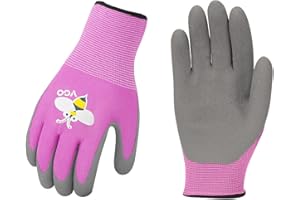 Vgo 1 Pair Age 3-5 Kids' Gardening Gloves, Foam Rubber Coated, Working and Playing Gloves(Size XXXS, Purple, KID-RB6013)