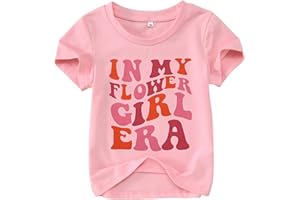 BOUTIKOME in My Flower Girl Era Shirts Toddler Baby Girls T-Shirt Wedding Summer Tops Bridal Party Short Sleeve Tees 1-6T