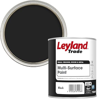 Leyland Trade Multi Surface Paint Black 750ml Interior Wood Metal Plaster Brick