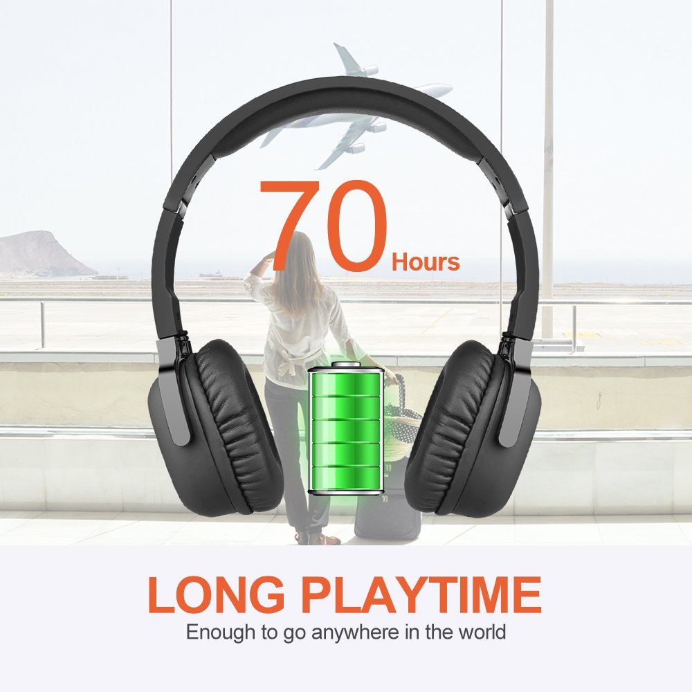 Active Noise Cancelling Kopfhörer Bluetooth New Bee 70-Stunden-Spielzeit kabelloser Kopfhörer mit Mikrofon Siri Sprachsteuerung Hi-Fi Stereo Tiefbass für die Reise Arbeit TV Computer iPhone